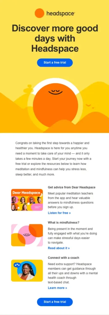 educational welcome email